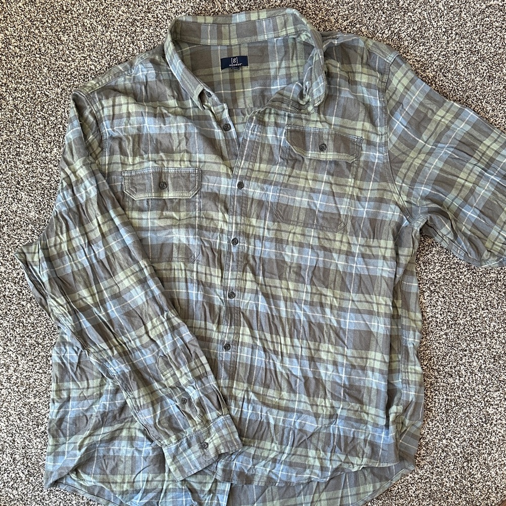 Plaid Button-Up Shirt